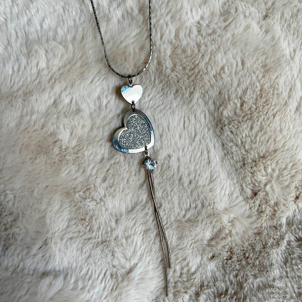 Silver Heart Necklace 19”
